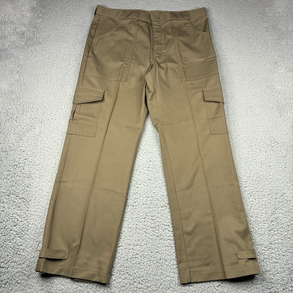 Vintage Sears Fieldmaster Cargo Pants Men's 36x30 Olive Green NOS Talon USA
